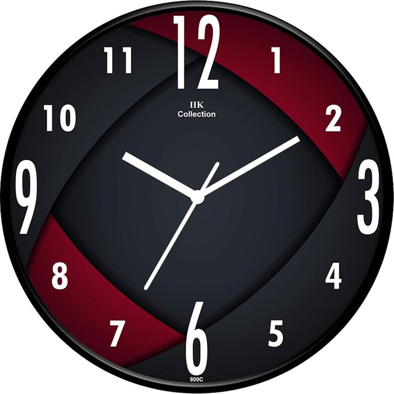 IIK COLLECTION Analogue Round Abstract Plastic Wall Clock for Home, Wall Clock for Kitchen,Wall Clock for Living Room, Bed Room, Office (Multicolour, 12 X 12 inch, 30 cm x 30 cm x 6 cm) - Image 1