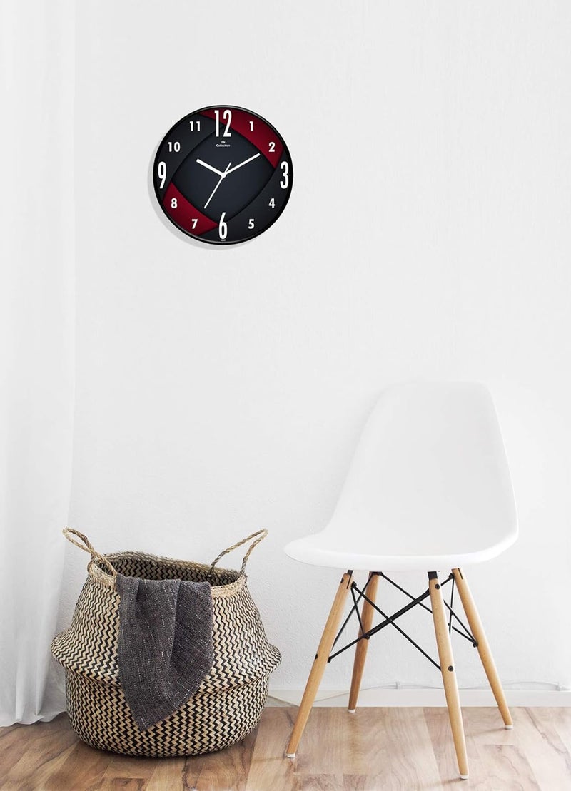 IIK COLLECTION Analogue Round Abstract Plastic Wall Clock for Home, Wall Clock for Kitchen,Wall Clock for Living Room, Bed Room, Office (Multicolour, 12 X 12 inch, 30 cm x 30 cm x 6 cm) - Image 2