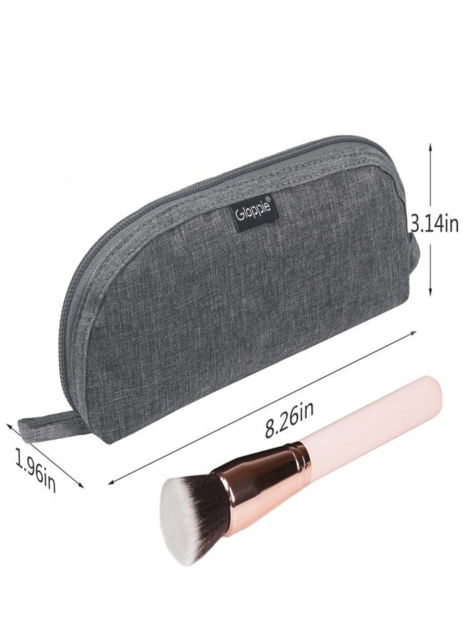 Gloppie Portable Makeup Brush Bag - Compact and Durable Small Cosmetic Case for Daily and Travel Use, Grey - Image 4