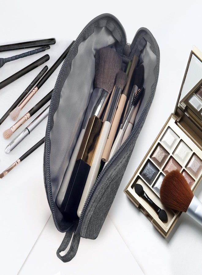 Gloppie Portable Makeup Brush Bag - Compact and Durable Small Cosmetic Case for Daily and Travel Use, Grey - Image 2