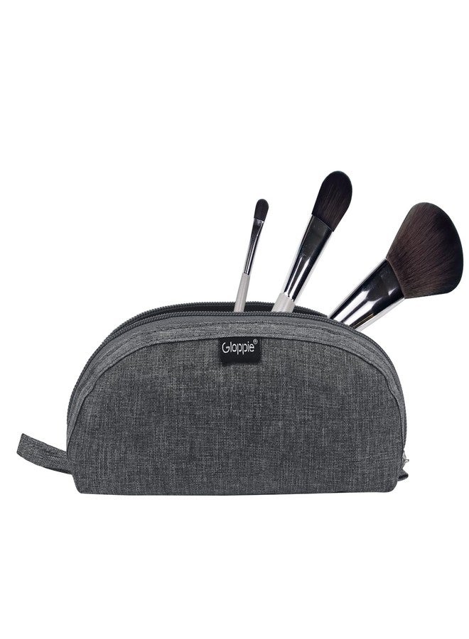 Gloppie Portable Makeup Brush Bag - Compact and Durable Small Cosmetic Case for Daily and Travel Use, Grey - Image 1