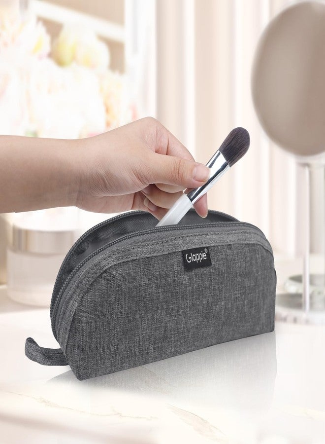 Gloppie Portable Makeup Brush Bag - Compact and Durable Small Cosmetic Case for Daily and Travel Use, Grey - Image 3