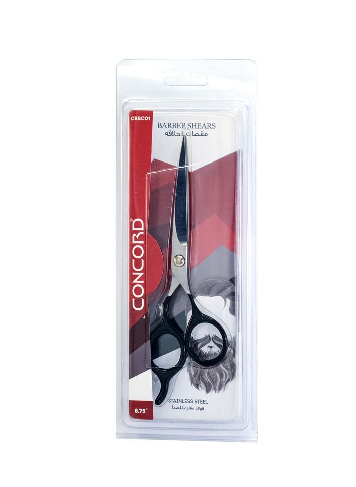 CONCORD Professional Barber Hair Cutting Scissor 6.75 inches / Semi-Offset / Stainless Steel - Image 3