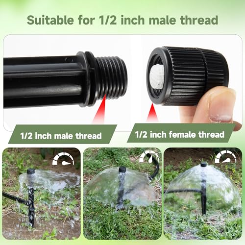 FULAIERGD 10 Pack Sprinkler Bubbler Heads Adjustable Water Flow Mushroom Irrigation Bubbler Head for 1/2 inch Male Thread,Drip Irrigation Spray Emitters Heads for Tree,Shrubs,Garden Watering System - Image 4