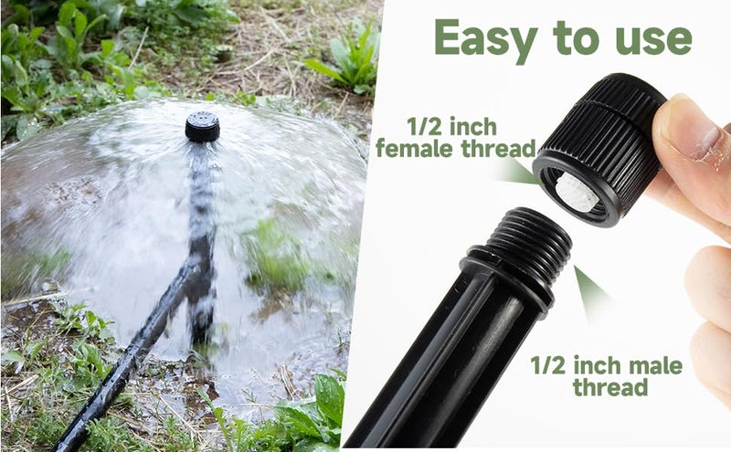 FULAIERGD 10 Pack Sprinkler Bubbler Heads Adjustable Water Flow Mushroom Irrigation Bubbler Head for 1/2 inch Male Thread,Drip Irrigation Spray Emitters Heads for Tree,Shrubs,Garden Watering System - Image 5
