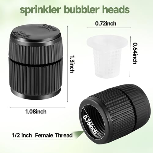 FULAIERGD 10 Pack Sprinkler Bubbler Heads Adjustable Water Flow Mushroom Irrigation Bubbler Head for 1/2 inch Male Thread,Drip Irrigation Spray Emitters Heads for Tree,Shrubs,Garden Watering System - Image 2