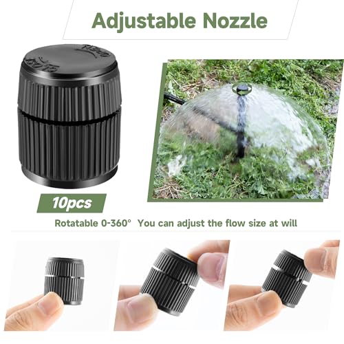 FULAIERGD 10 Pack Sprinkler Bubbler Heads Adjustable Water Flow Mushroom Irrigation Bubbler Head for 1/2 inch Male Thread,Drip Irrigation Spray Emitters Heads for Tree,Shrubs,Garden Watering System - Image 3