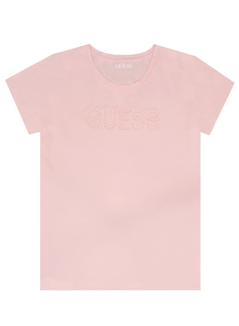 GUESS Guess Women Logo Front T-shirt - Pink Color  - Image 2