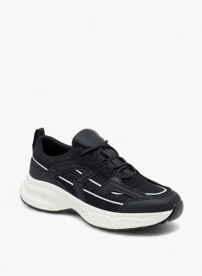 Women's Panelled Sneakers with Lace-Up Closure