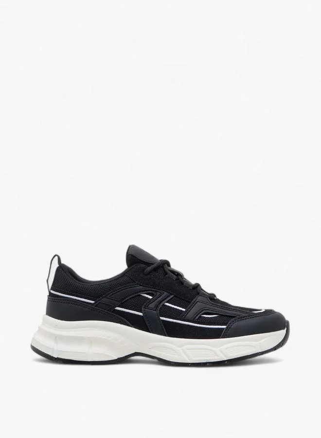 Flora Bella By Shoexpress BLACK Panelled School Sneakers With Lace-Up Closure for Women | Best Price UAE