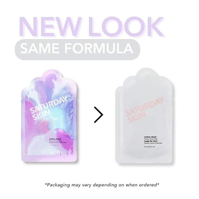 Saturday Skin Cotton Cloud Probiotic Power Face Mask Vit E Seabuckthorn Fruit Extract Omega Fatty Acids For Healthy Skin And Glow Self Home Care Facial Mask Sheet (25ml/0.84 Fl Oz) - Image 2