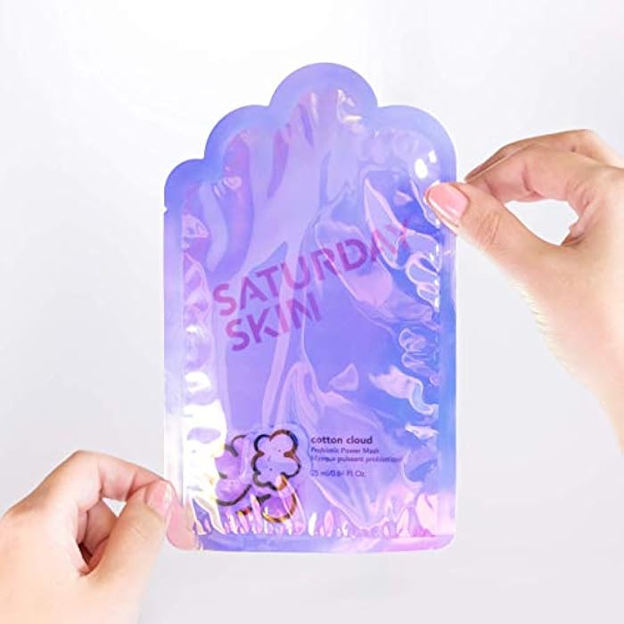 Saturday Skin Cotton Cloud Probiotic Power Face Mask Vit E Seabuckthorn Fruit Extract Omega Fatty Acids For Healthy Skin And Glow Self Home Care Facial Mask Sheet (25ml/0.84 Fl Oz) - Image 3