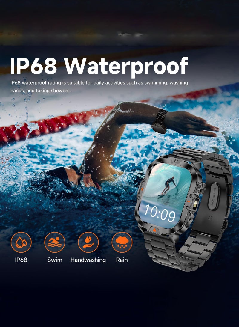 عربست ساعة ذكية للرجال للرد على المكالمات/إجرائها، شاشة 2.01 بوصة، أكثر من 170 وضعًا رياضيًا، ساعة ذكية للياقة البدنية، مقاومة للماء IP68، وضع الاستعداد لمدة 30 يومًا، ساعة ذكية لنظام Android وiOS، لون أسود (حزامان) - Image 3