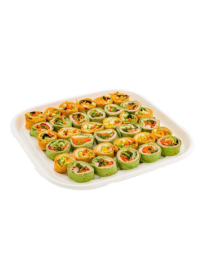 Restaurantware صواني الطعام من بقايا قصب السكر 12 × 12 بوصة، 100 صينية قابلة للتصرف - قابلة للتحلل في المنزل، صواني بيضاء مستدامة، قابلة للاستخدام في الميكروويف والتجميد، للأطعمة الساخنة والباردة - Image 4