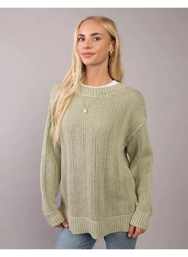 امريكان ايجل كنزة واسعة بياقة دائرية