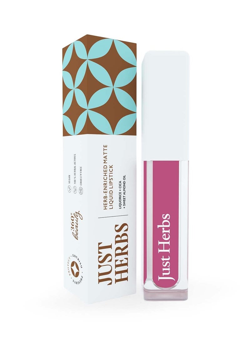 Just Herbs Just Herbs Ayurvedic Creamy Matte Long Lasting Liquid Lipstick  - Image 1