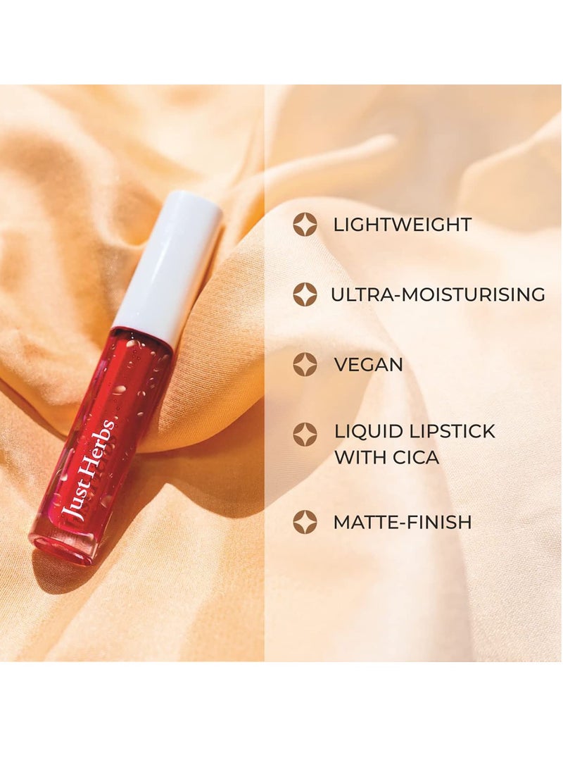 Just Herbs Just Herbs Ayurvedic Creamy Matte Long Lasting Liquid Lipstick  - Image 4