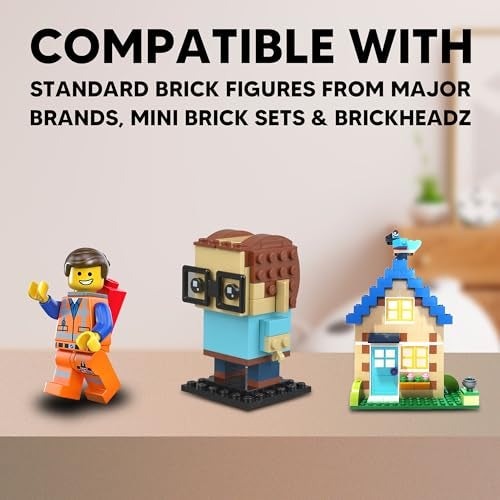 Tapeera 3-Pack Minifigure Display Case Holds Up To 72 Figures - Acrylic Floating Shelf Display With Brick Building Baseplates - Wall Mount Minifig Organizer (White Baseplates) - Image 4