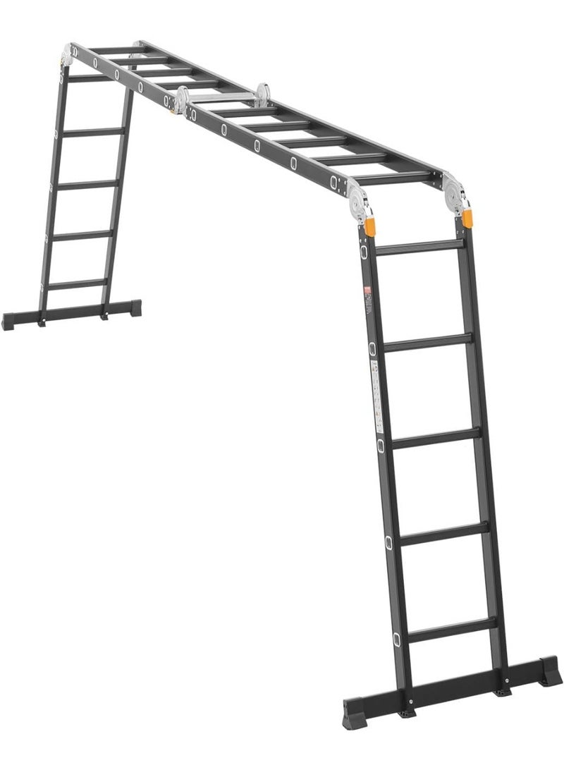 Egardenkart Egardenkart Multi-Purpose Aluminum Folding Ladder - Portable, Adjustable, Safe, and Durable for Home, Work, and Outdoor Use (4x5-5.8mtrs)  - Image 3