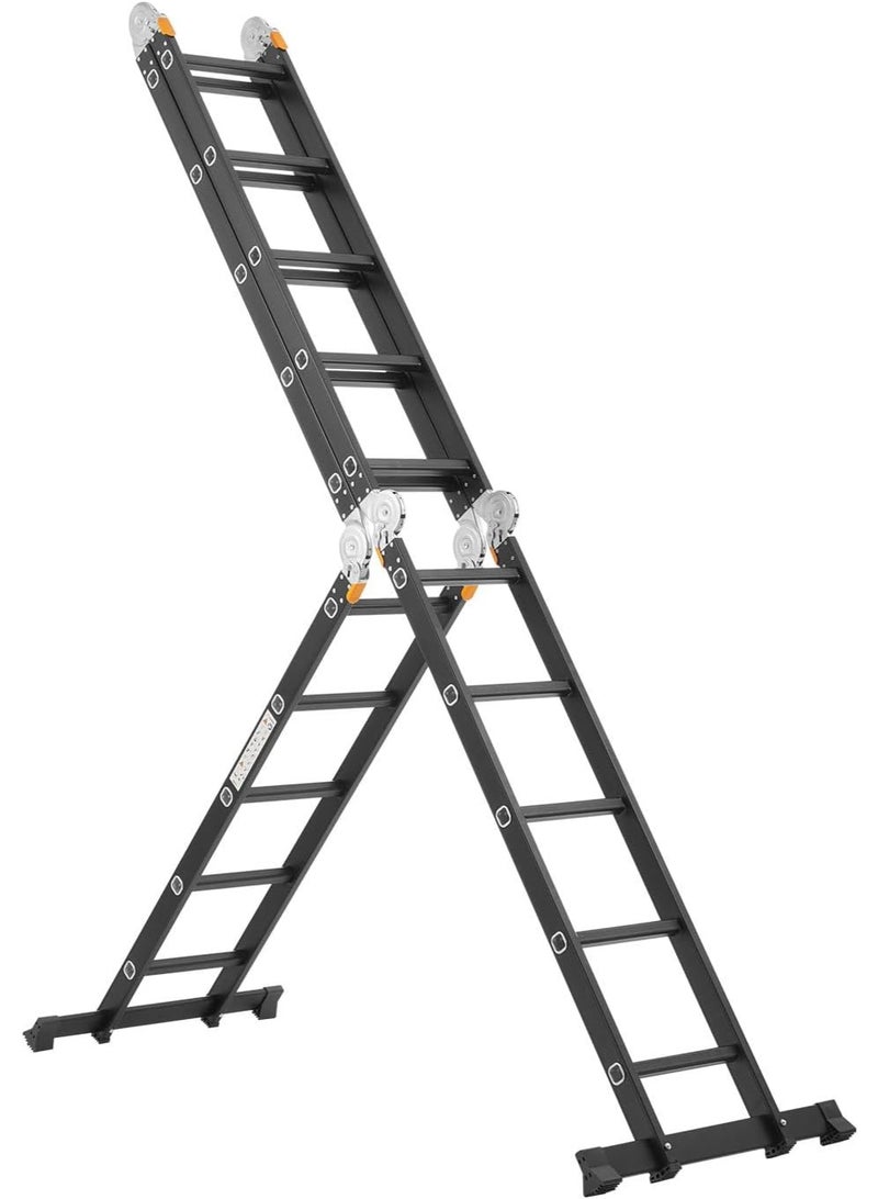 Egardenkart Egardenkart Multi-Purpose Aluminum Folding Ladder - Portable, Adjustable, Safe, and Durable for Home, Work, and Outdoor Use (4x5-5.8mtrs)  - Image 4