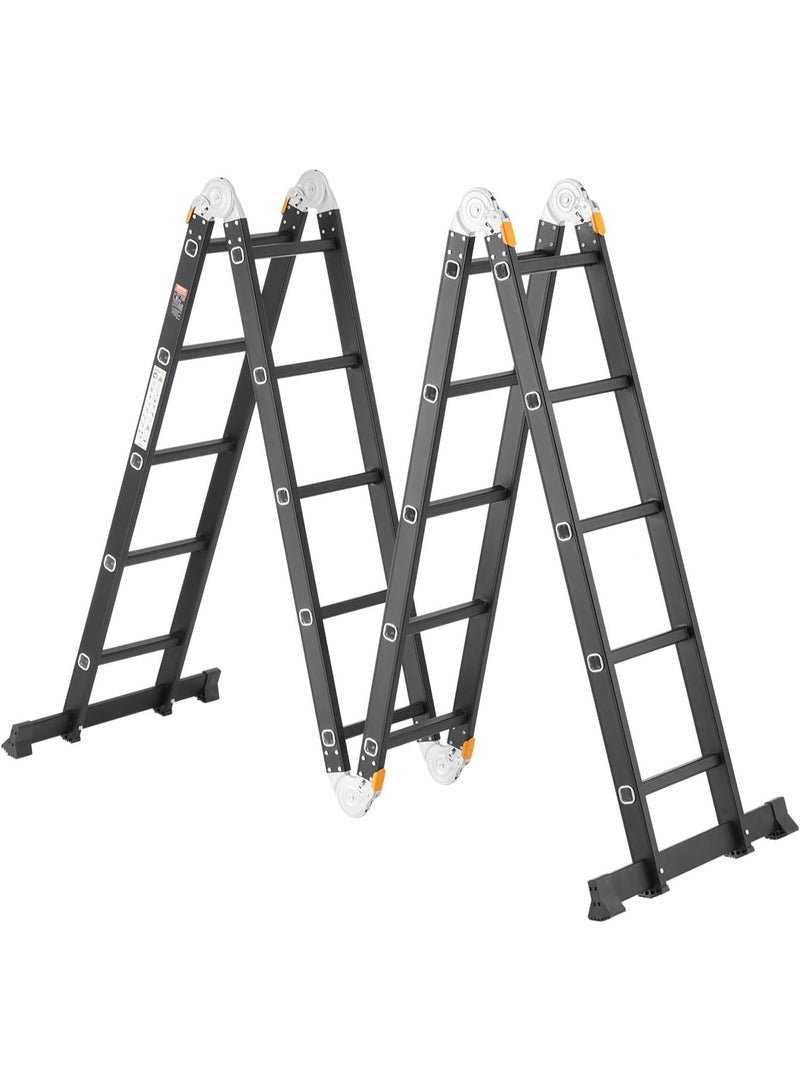 Egardenkart Egardenkart Multi-Purpose Aluminum Folding Ladder - Portable, Adjustable, Safe, and Durable for Home, Work, and Outdoor Use (4x5-5.8mtrs)  - Image 2