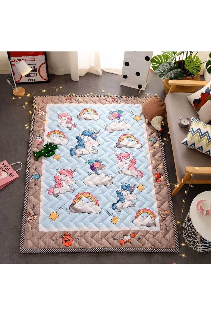 Soft Thick Baby Play Mat Washable Non-Slip Crawling Mat Skin-Friendly Cotton for Babies & Toddlers - Image 1