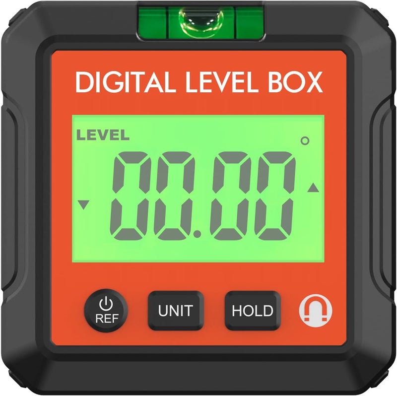 Digital Angle Finder Tool, Electronic Level with Magnetic Base, LCD Bubble Level, Compact Red Black White - Accurate Measurements, Angle Slope Conversion, Ideal for Woodworking (Red) - Image 1