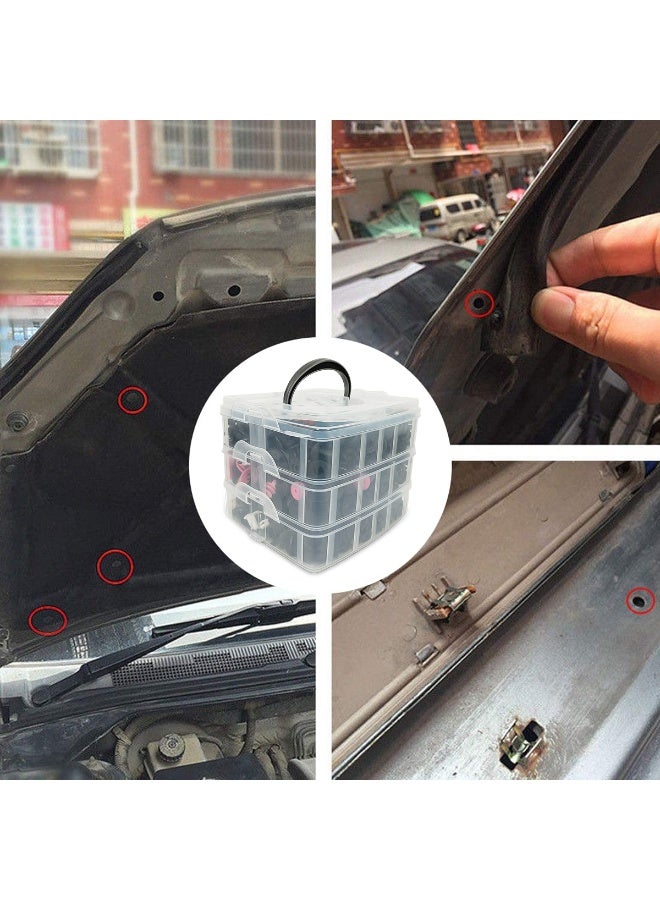 680 PCS Car Retainer Clip Kit Universal Auto Fastener Clips Push Type Bumper Door Trim Panel Retainer Assortment with Storage Box - Image 3
