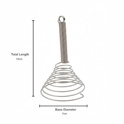 FINALITY Handheld Steel Wire Egg Whisk Hand Egg Mixer Eggbeater Whisking Blender Stirring Beater Milk Cream Frother Flour Stirrer for Family Restaurant Kitchen (Pack of 1) - Image 4