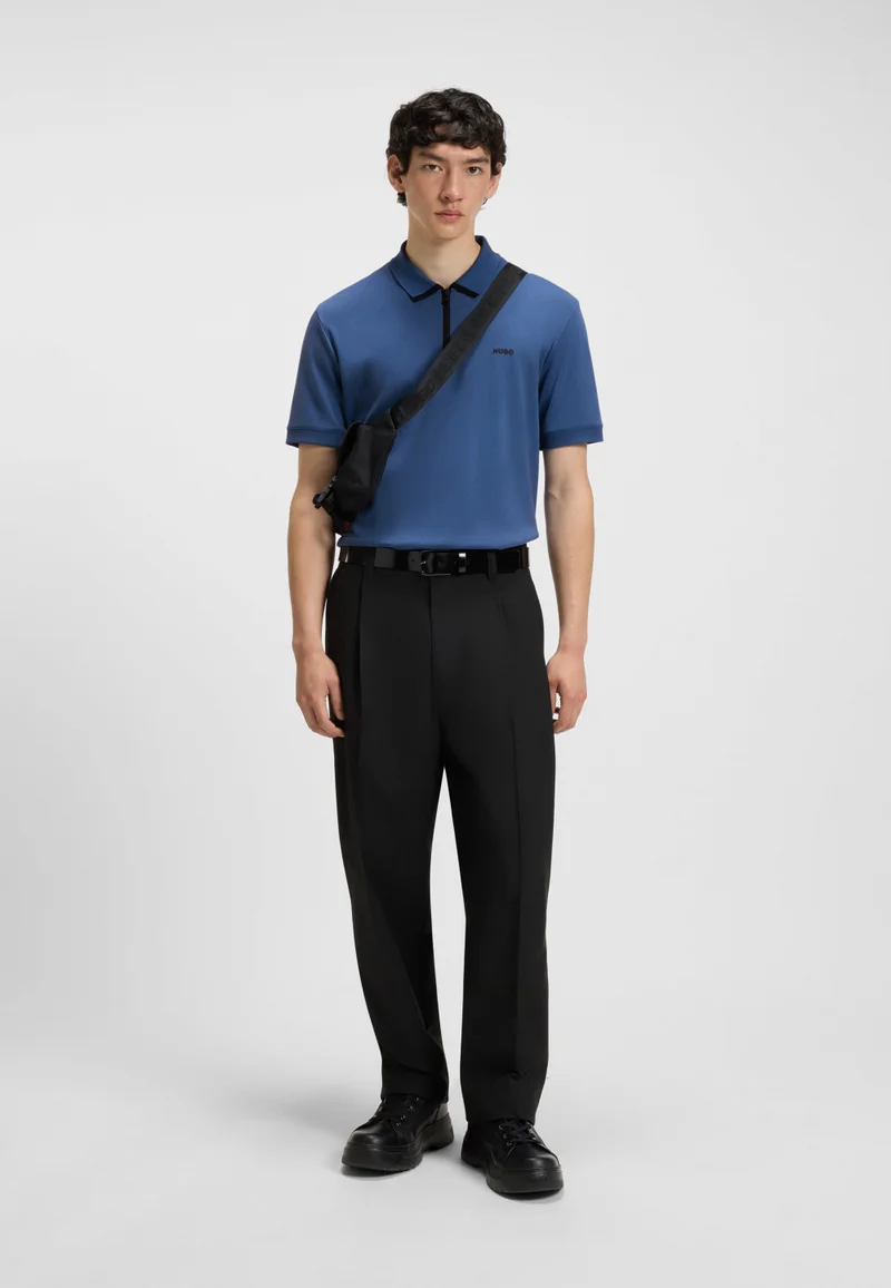 HUGO Cotton-piqué polo shirt with contrast logo