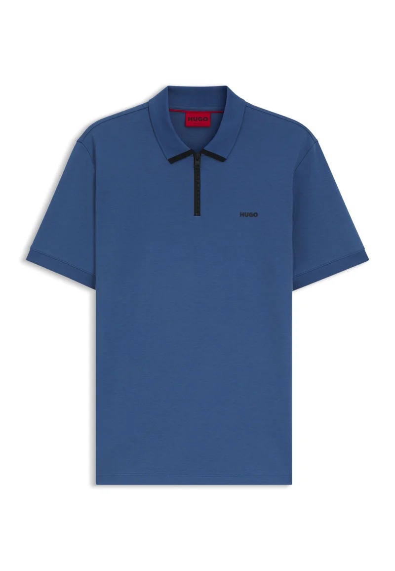 HUGO Cotton-piqué polo shirt with contrast logo