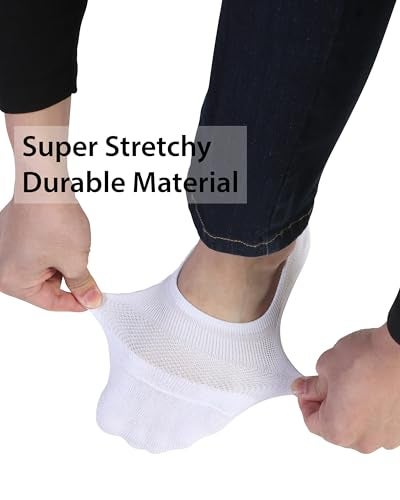 Pro Mountain No Show Socks Unisex Wide Toe Box For Health Y Heel Forefoot Size L Mix 8 Pack Cotton Cushion Footies Sneakers US Women 10-12 Men 9-11 - Image 3