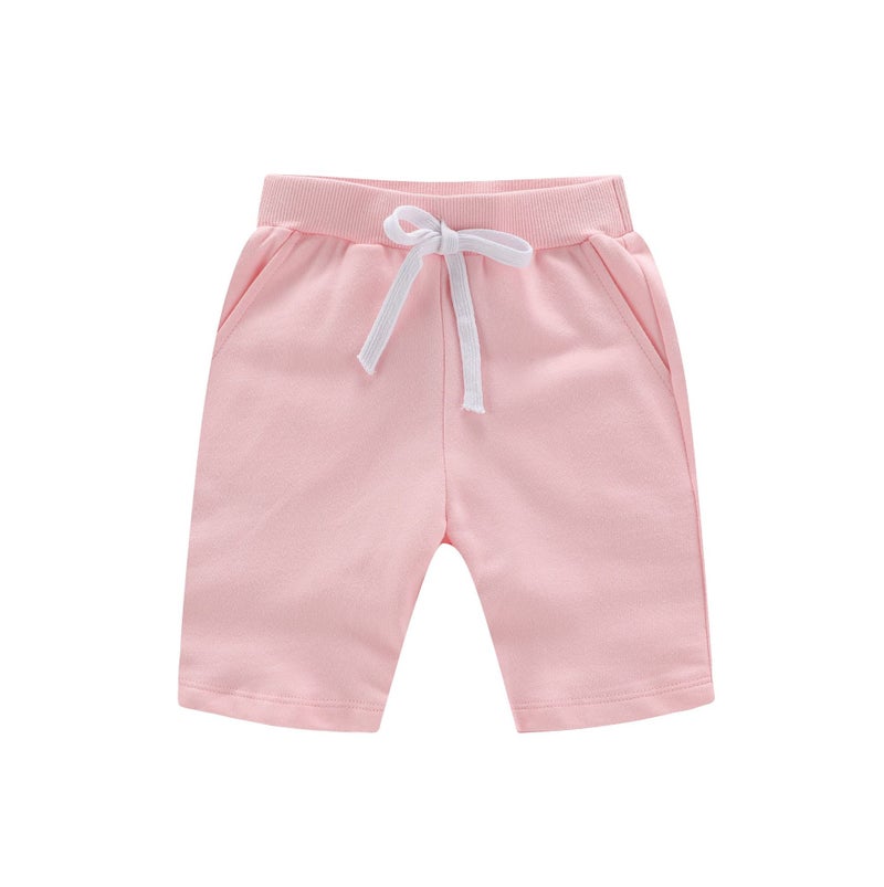 Mi Chun's New Kidsren's Clothing for Boys and Girls, Summer Korean Style Pure Color Shorts, Pure Cotton Pants, Kidsren's Medium Pants, Trendy - Image 1