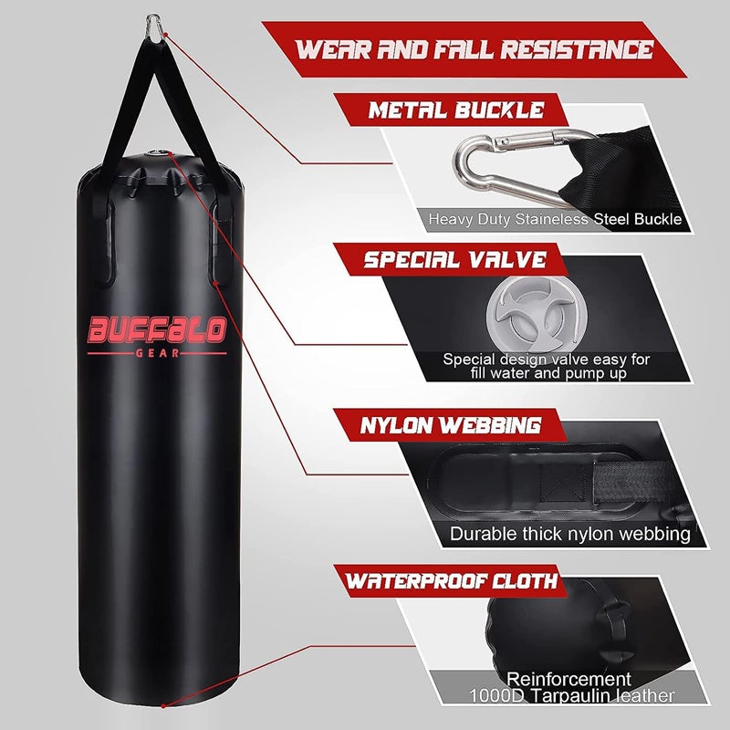 Buffalo Gear Water Punching Bag,165LB Adjustable Heavy Punching Bag Boxing Bag Kickboxing Bag for Adults Teens Training Bag for Fitness - Image 3