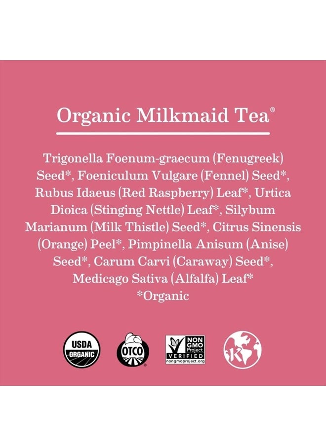 Earth Mama Organic Milkmaid® Tea | Lactation Support Herbal Tea Bags for Breastfeeding, Decaf Lactation Supplement for Increased Breast Milk Production, With Milk Thistle & Fenugreek (16 Count)  - Image 4