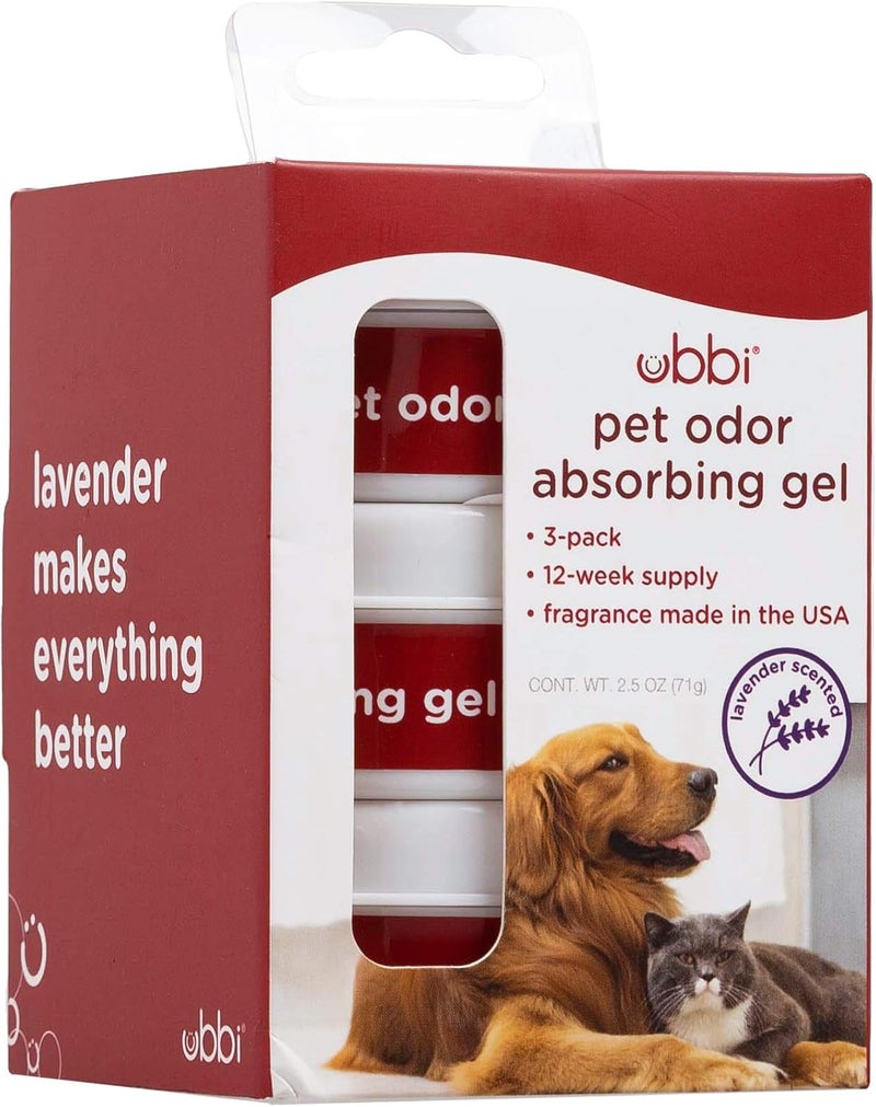 ubbi Pet Odor Absorbing Gel, Pet Odor Eliminator, Odor Removing Solid Lavender Scent Air Freshener - Image 1