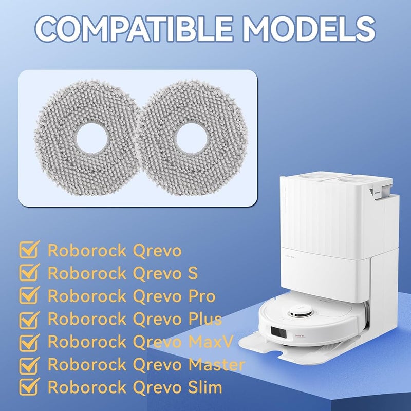 روبو روك حزمة من 4 أقمشة موك لمكنسات Roborock Original Spin لسلسلة Qrevo - Image 4