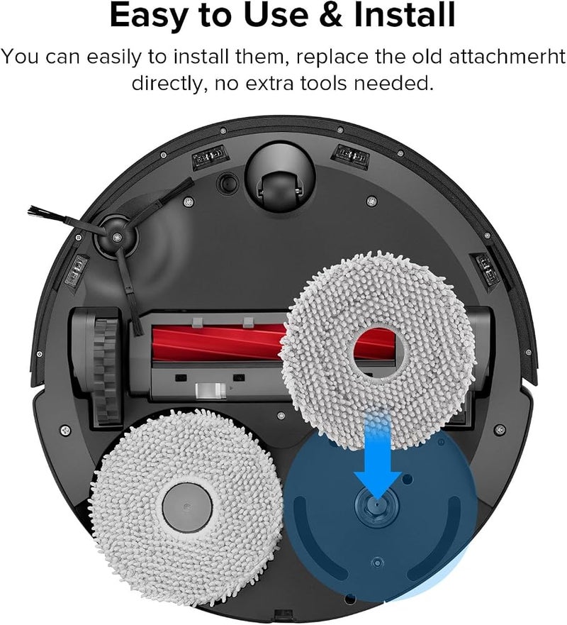 روبو روك حزمة من 4 أقمشة موك لمكنسات Roborock Original Spin لسلسلة Qrevo - Image 3
