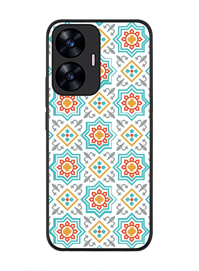 Stylizedd Rugged Black edge case for Realme C55 4G Slim fit Soft Case Flexible Rubber Edges Anti Drop TPU Gel Thin Cover -  Moroccan Mosaic - Image 1