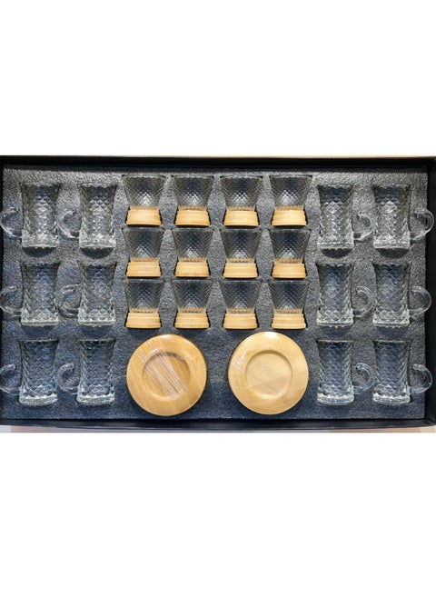 A Set of Tea Cups and Coffee Cups and Saucers with a Modern Design, 36 Pieces