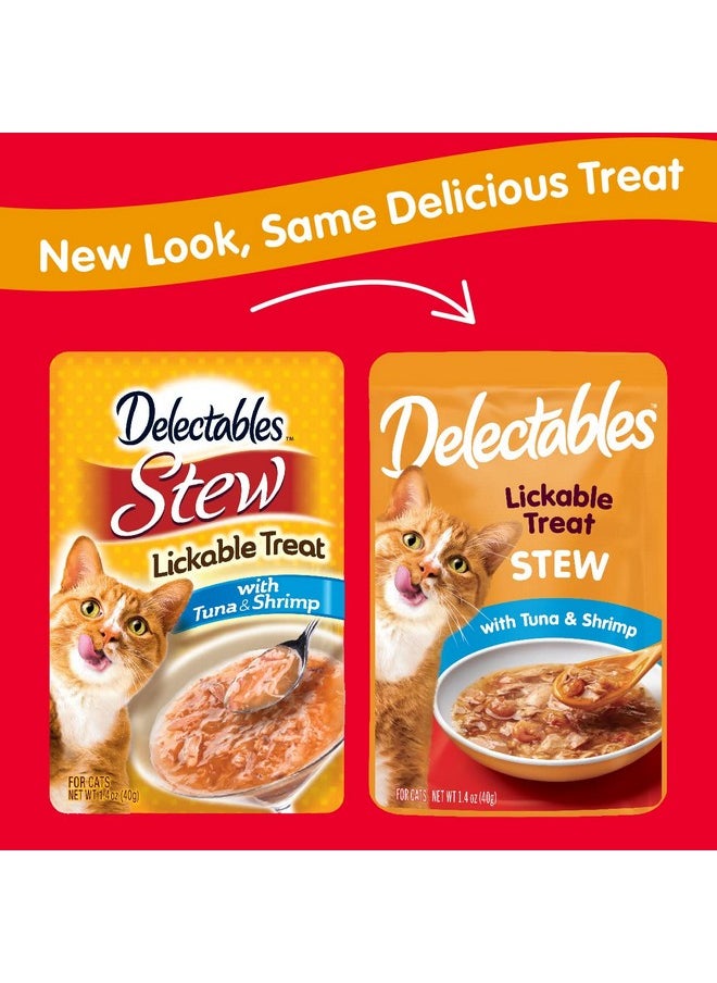 هارتز حلوى القطط الرطبة القابلة لللعق من Hartz Delectables Stew للقطط البالغة والمسنة، سمك التونة والروبيان، 12 قطعة، 1.4 أونصة (عبوة من 12 قطعة)  - Image 1