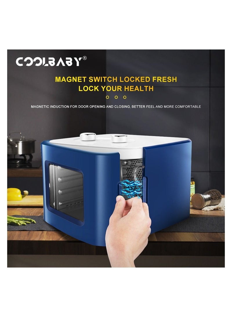 كول بيبي COOLBABY آلة تجفيف الأغذية، مؤقت رقمي قابل للتعديل والتحكم في درجة الحرارة، مجفف للأعشاب واللحوم ولحوم البقر والفواكه والخضروات، الحماية من الحرارة الزائدة، صواني الفولاذ المقاوم للصدأ  - Image 3
