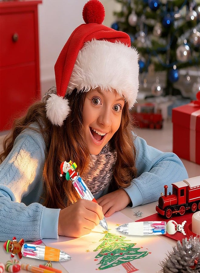 BAISDY 24Pcs Christmas Pens Bulk, Fun Cute Christmas Ballpoint Pens 4 colors in 1 for Home Office Party Supplies - Image 4