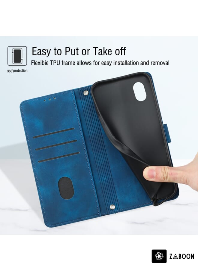 Zaboon Protective Case For Samsung Galaxy A02 / M02 Skin-feel Embossed Leather - Image 5