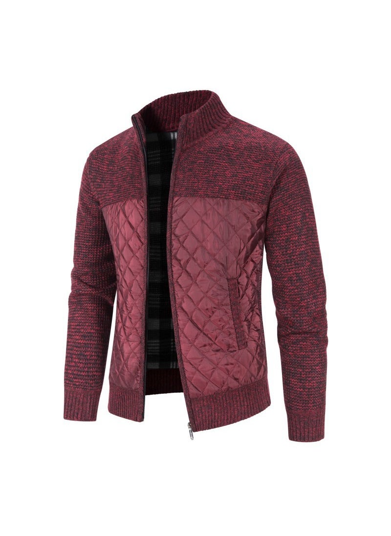 Generic - New Cross-Border Mens Sweater Jacket Thickened Loose Fit Knitted Top Casual Youth Cardigan Stand Collar Pullover 6601 brown - Image 1