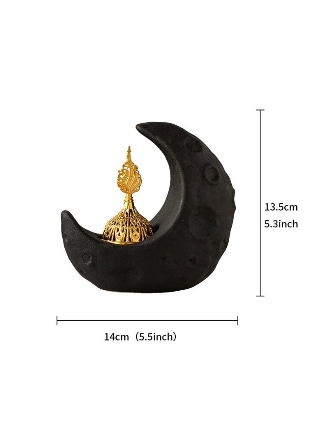 Bright ceramic handheld incense burner, European luxury style, tabletop decoration, Middle Eastern and Arab aroma diffuser