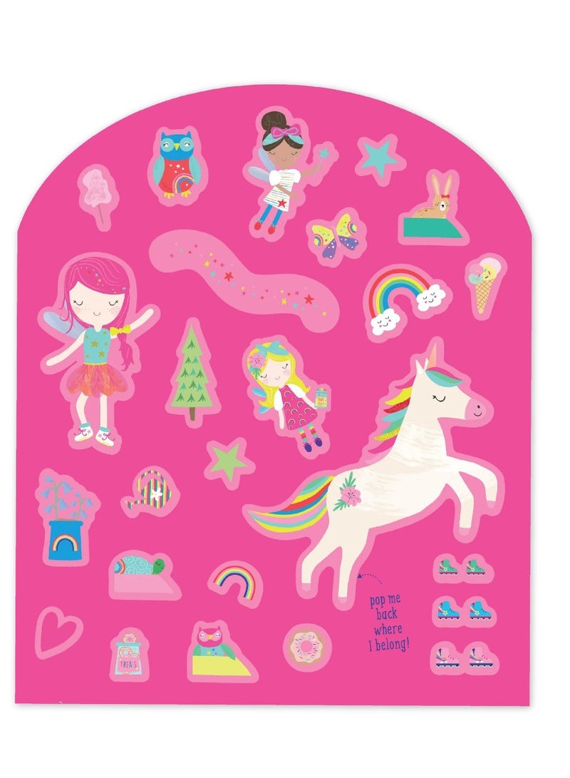 Floss & Rock Rainbow Fairy Stick & Play - Reusable Sticker Play Set for Kids includes 2 Fun Scenes and Over 50 Stickers - Image 3