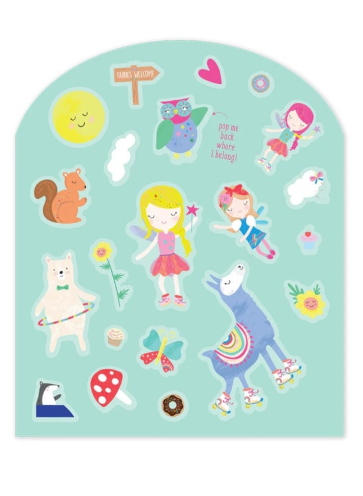 Floss & Rock Rainbow Fairy Stick & Play - Reusable Sticker Play Set for Kids includes 2 Fun Scenes and Over 50 Stickers - Image 4