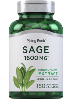 Piping Rock Sage 1600mg | 180 Capsules | Concentrated Herbal Extract | Non-GMO, Gluten Free Supplement  - Image 1