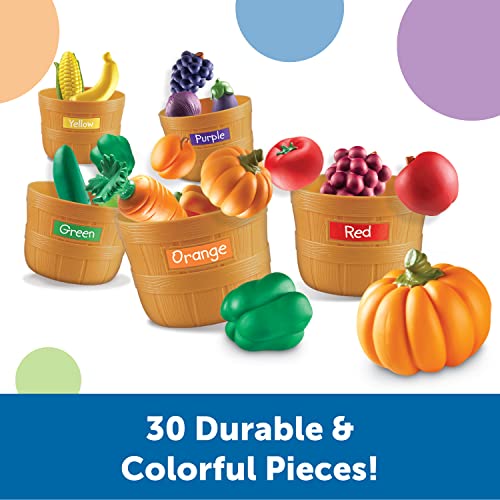Learning Resources Farmer's Market Color Sorting Set - Play Food for Kids, Toddler Learning Toys, Grocery and Kitchen Play Toys - Image 2